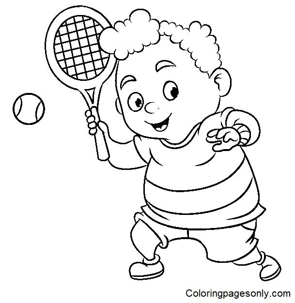Çocuklar İçin Tenis Boyama Sayfaları 