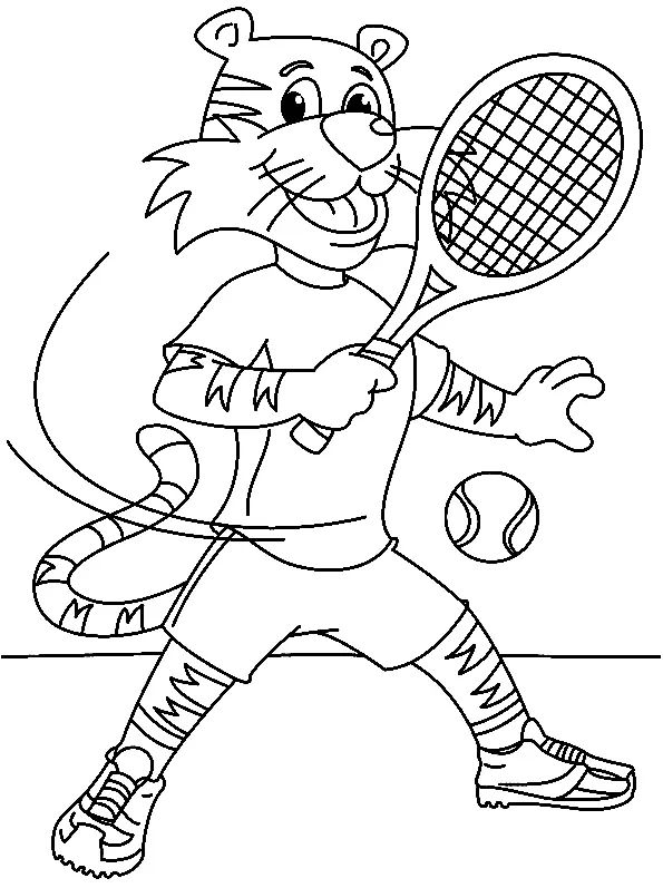 Çocuklar İçin Tenis Boyama Sayfaları 