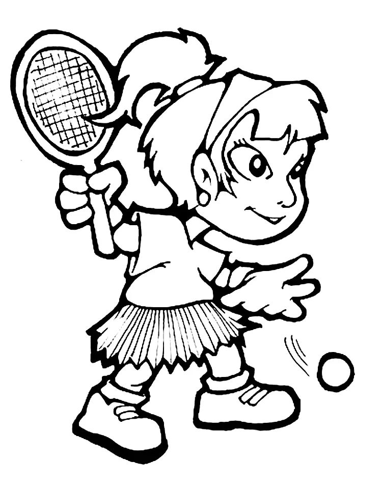 Çocuklar İçin Tenis Boyama Sayfaları 