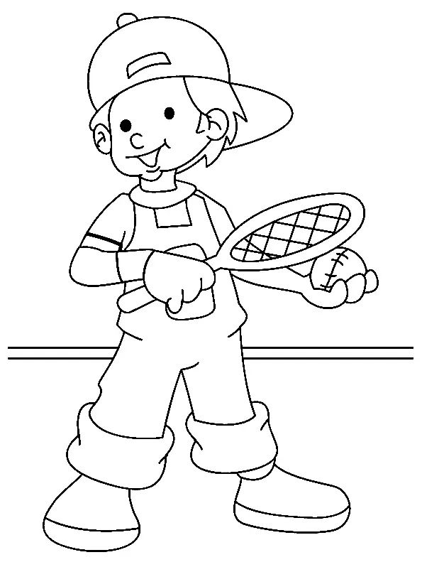 Çocuklar İçin Tenis Boyama Sayfaları 
