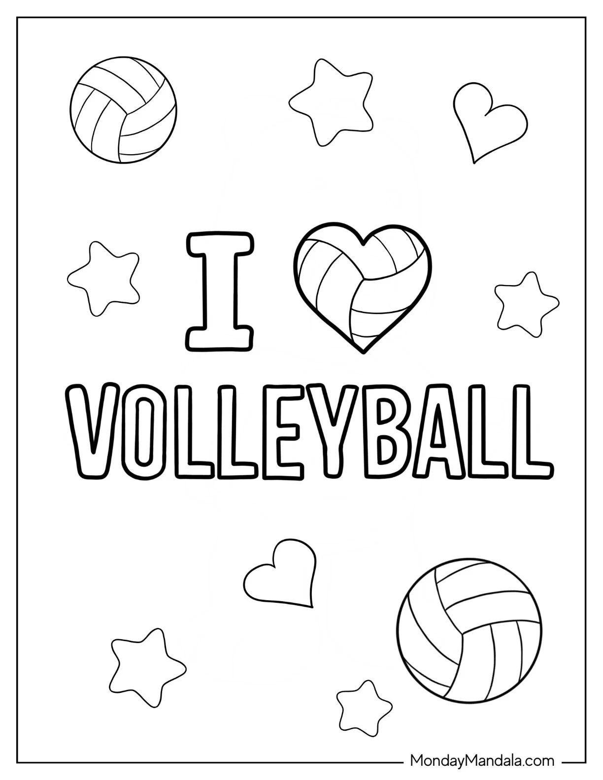 Çocuklar İçin Voleybol Boyama Sayfaları 