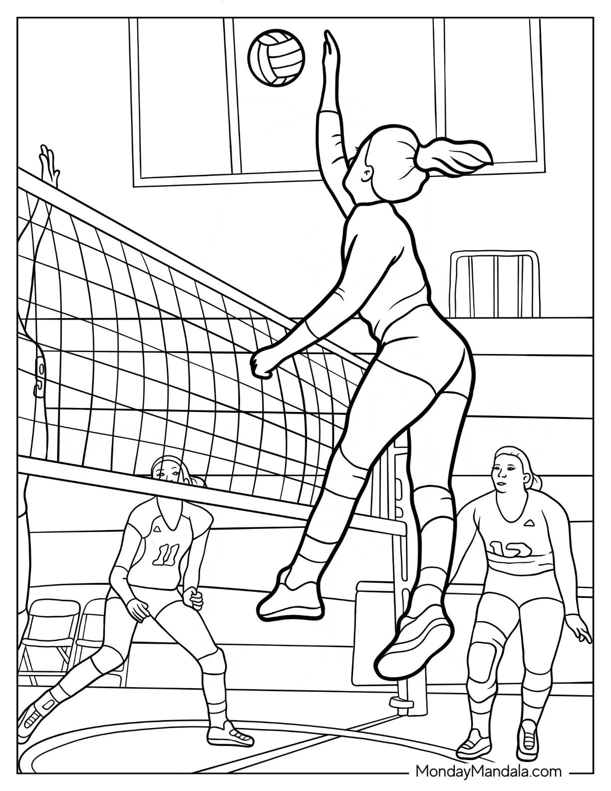 Çocuklar İçin Voleybol Boyama Sayfaları 