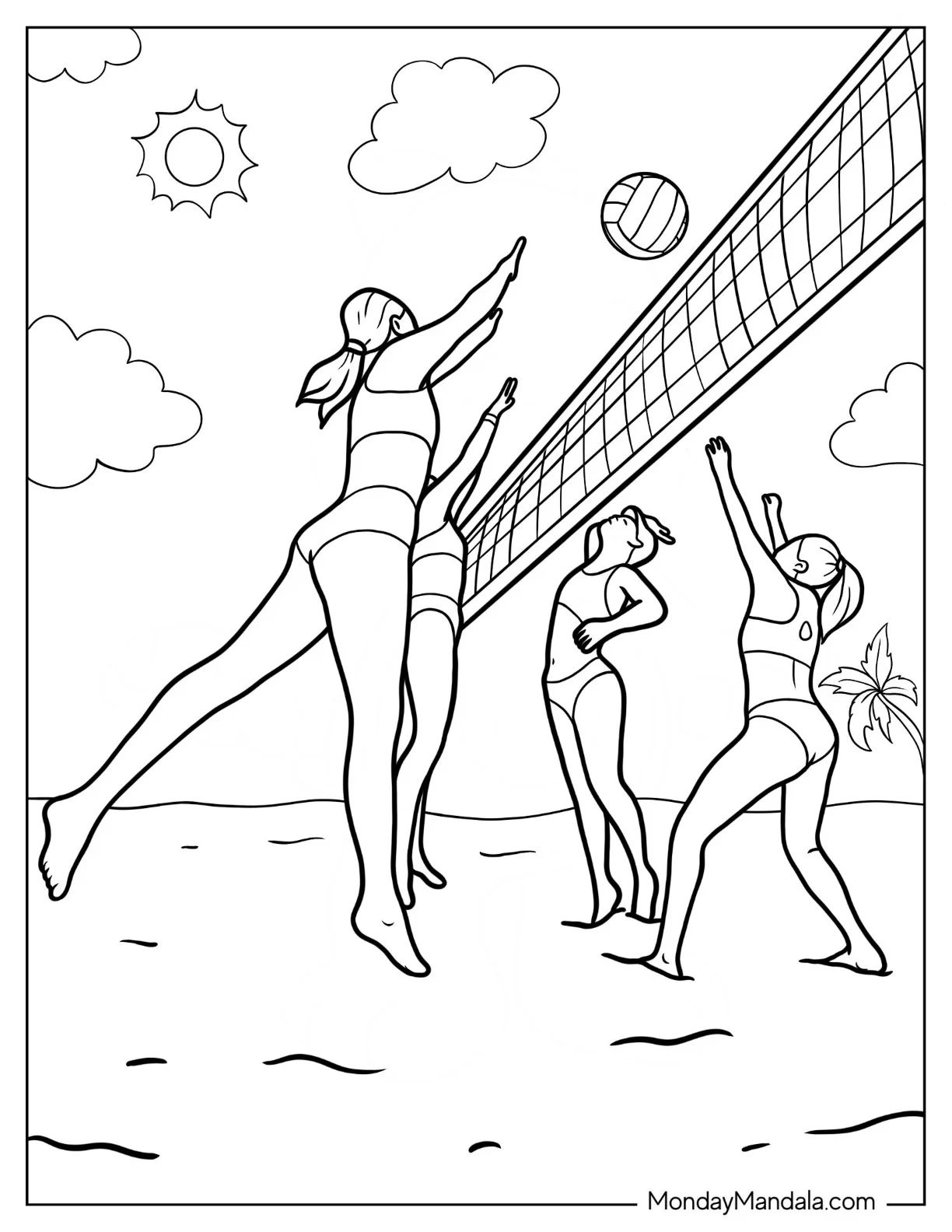 Çocuklar İçin Voleybol Boyama Sayfaları 