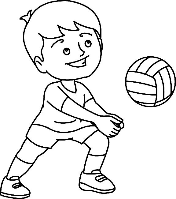 Çocuklar İçin Voleybol Boyama Sayfaları 