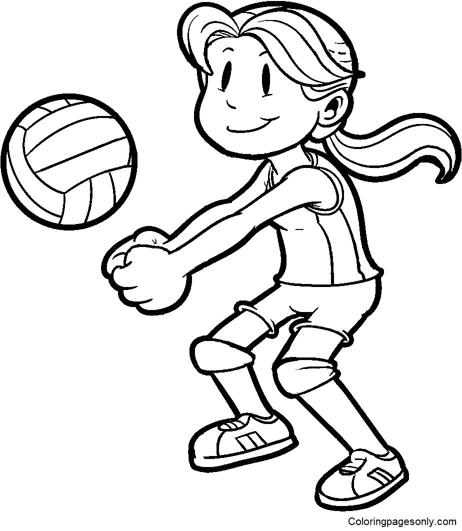 Çocuklar İçin Voleybol Boyama Sayfaları 