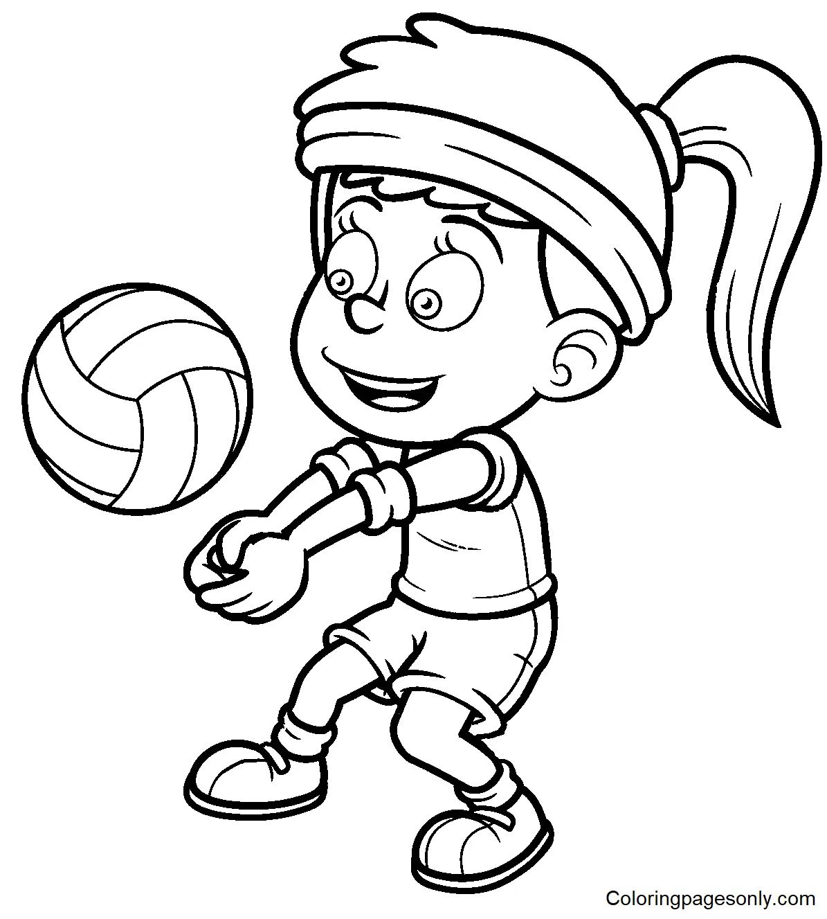 Çocuklar İçin Voleybol Boyama Sayfaları 