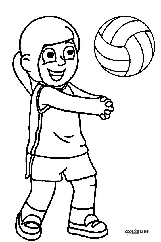 Çocuklar İçin Voleybol Boyama Sayfaları 