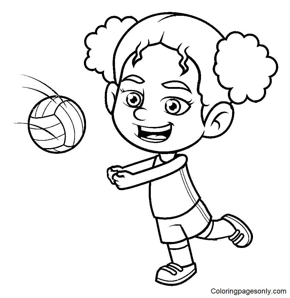 Çocuklar İçin Voleybol Boyama Sayfaları 