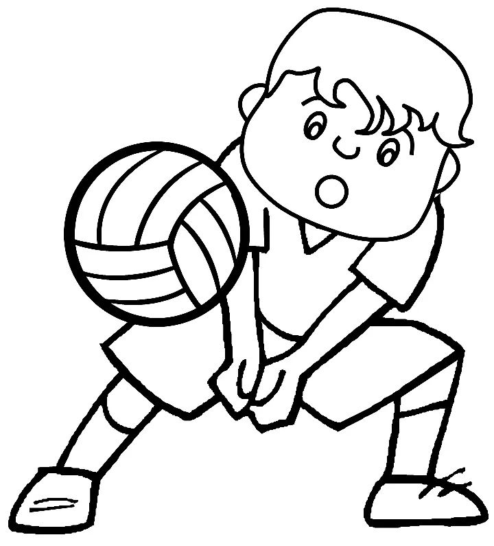 Çocuklar İçin Voleybol Boyama Sayfaları 