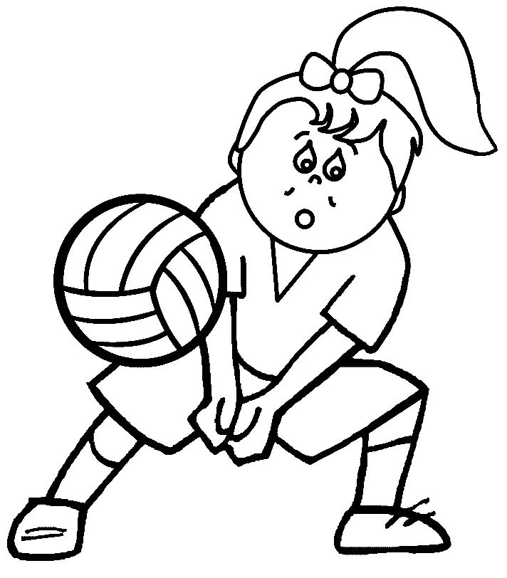 Çocuklar İçin Voleybol Boyama Sayfaları 
