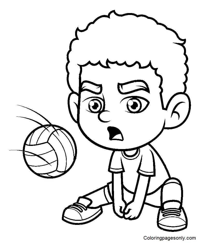 Çocuklar İçin Voleybol Boyama Sayfaları 