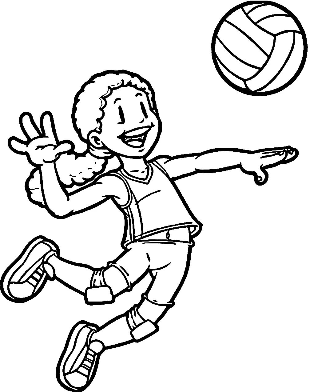 Çocuklar İçin Voleybol Boyama Sayfaları 