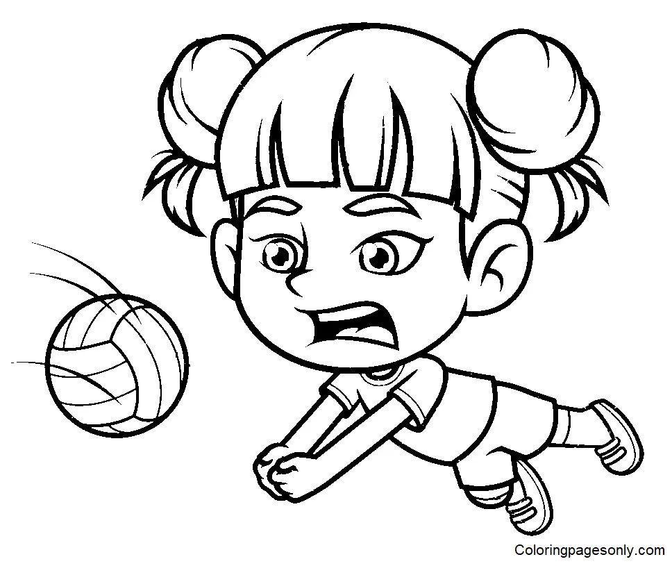 Çocuklar İçin Voleybol Boyama Sayfaları 