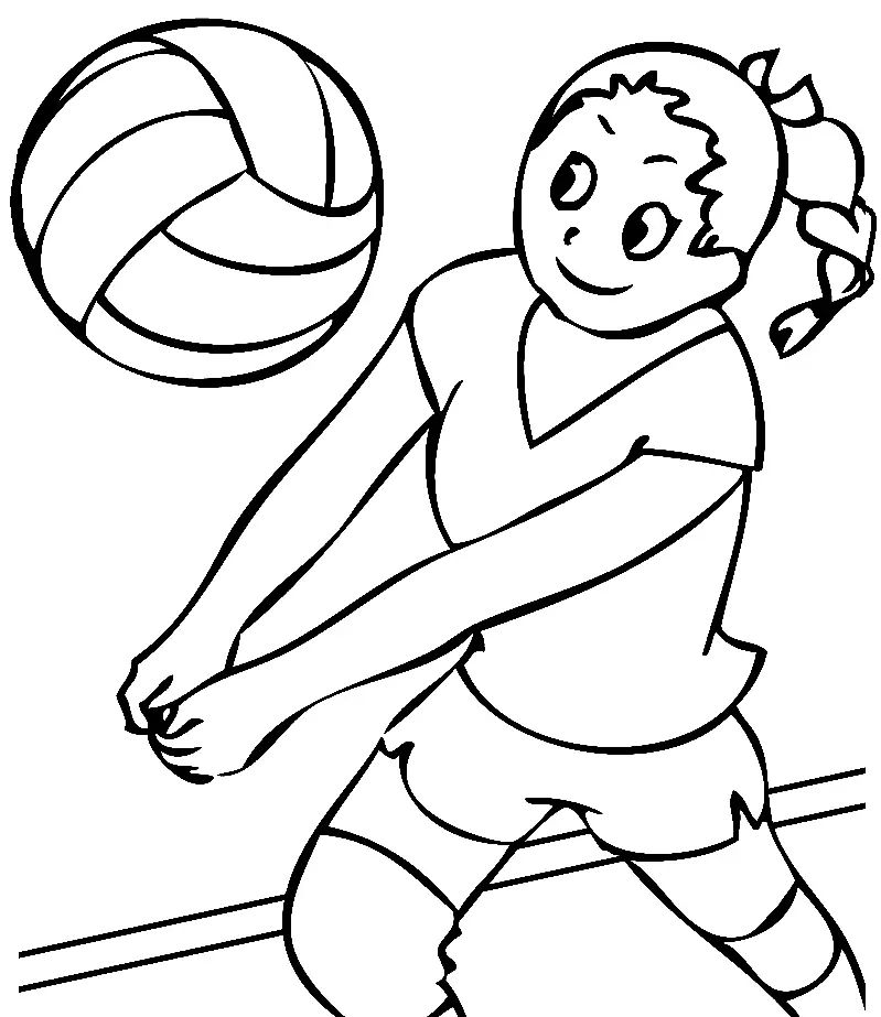 Çocuklar İçin Voleybol Boyama Sayfaları 