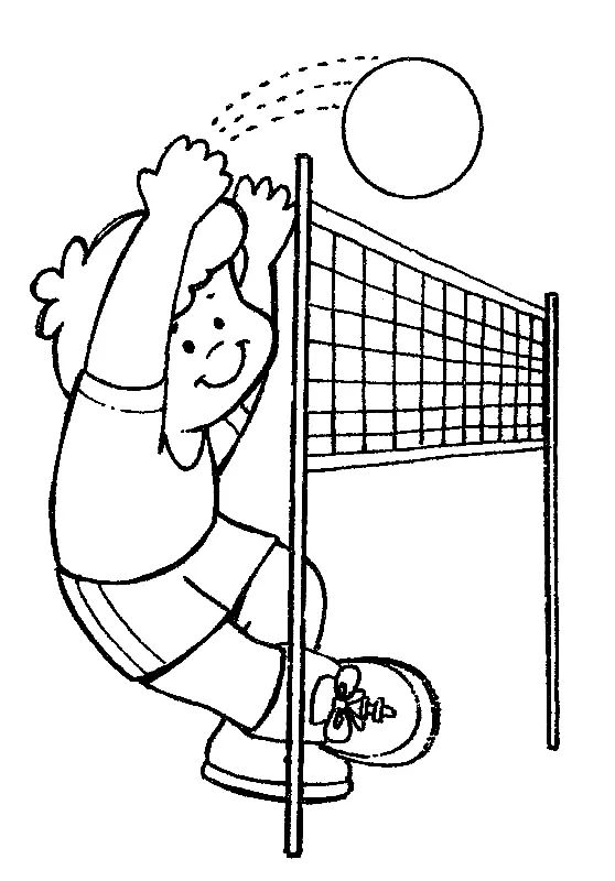 Çocuklar İçin Voleybol Boyama Sayfaları 