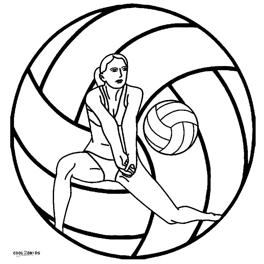 Çocuklar İçin Voleybol Boyama Sayfaları 