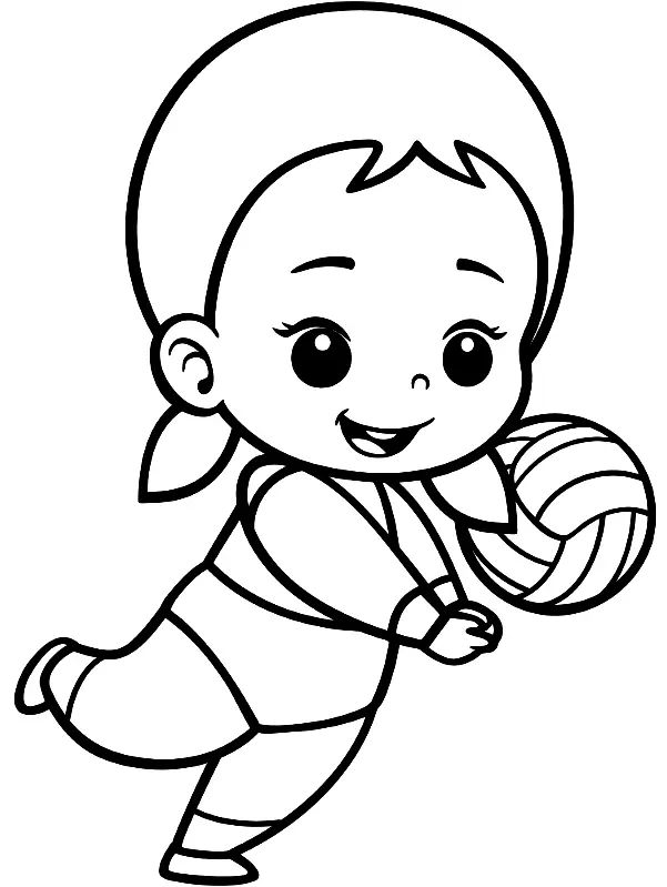 Çocuklar İçin Voleybol Boyama Sayfaları 