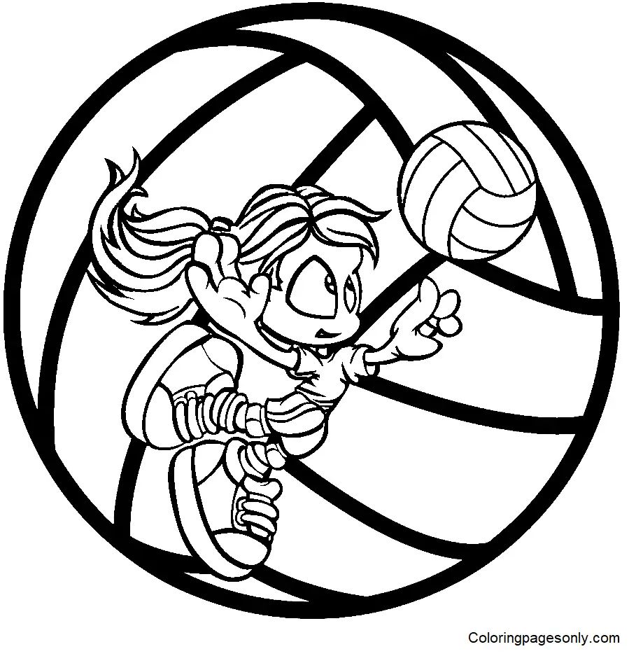 Çocuklar İçin Voleybol Boyama Sayfaları 