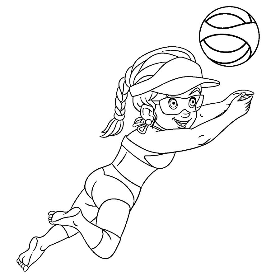Çocuklar İçin Voleybol Boyama Sayfaları 