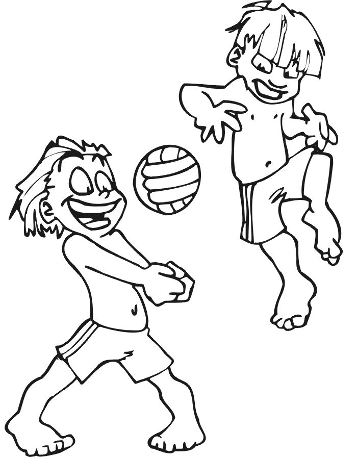 Çocuklar İçin Voleybol Boyama Sayfaları 