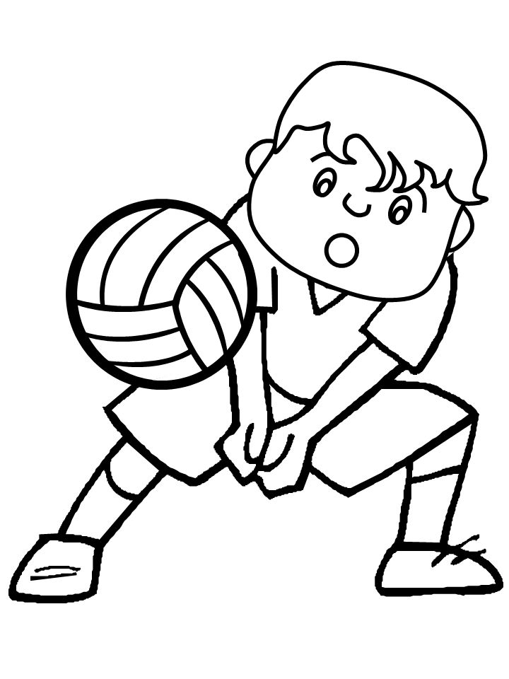 Çocuklar İçin Voleybol Boyama Sayfaları 