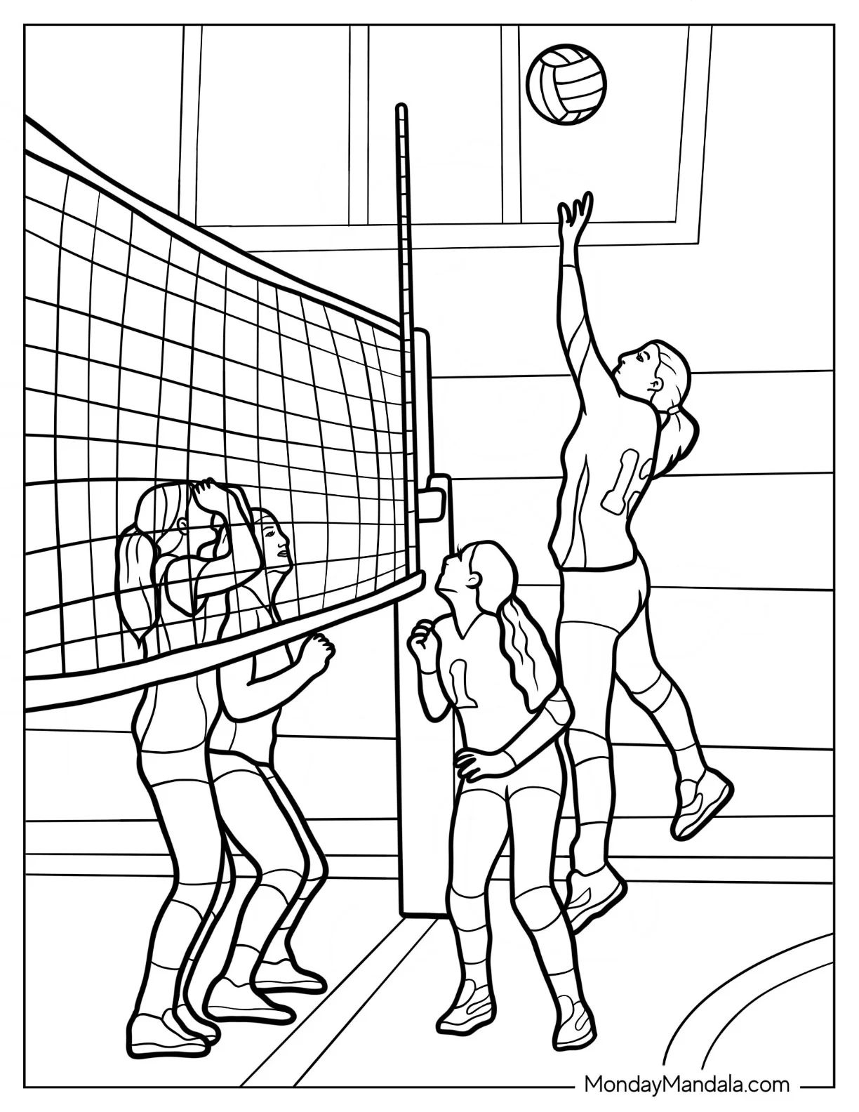 Çocuklar İçin Voleybol Boyama Sayfaları 