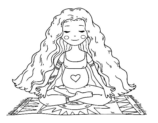Çocuklar İçin Yoga Boyama Sayfaları 