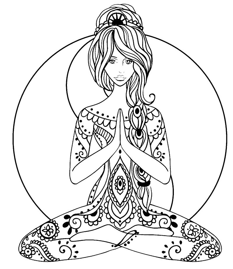 Çocuklar İçin Yoga Boyama Sayfaları 