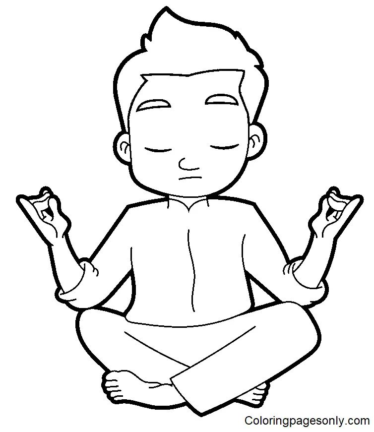 Çocuklar İçin Yoga Boyama Sayfaları 