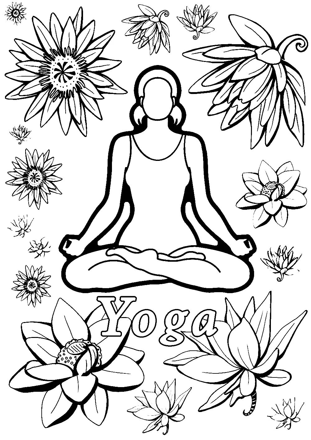 Çocuklar İçin Yoga Boyama Sayfaları 
