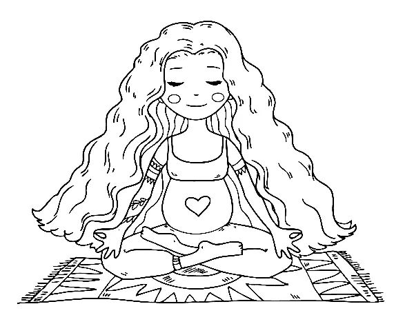 Çocuklar İçin Yoga Boyama Sayfaları 