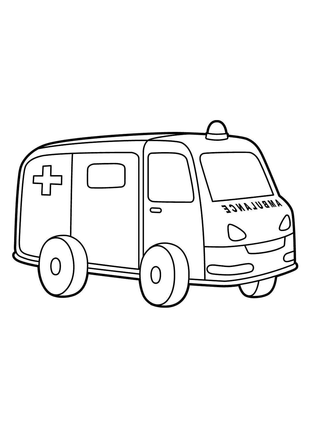 Çocuklar İçin Ambulans Boyama Sayfaları 
