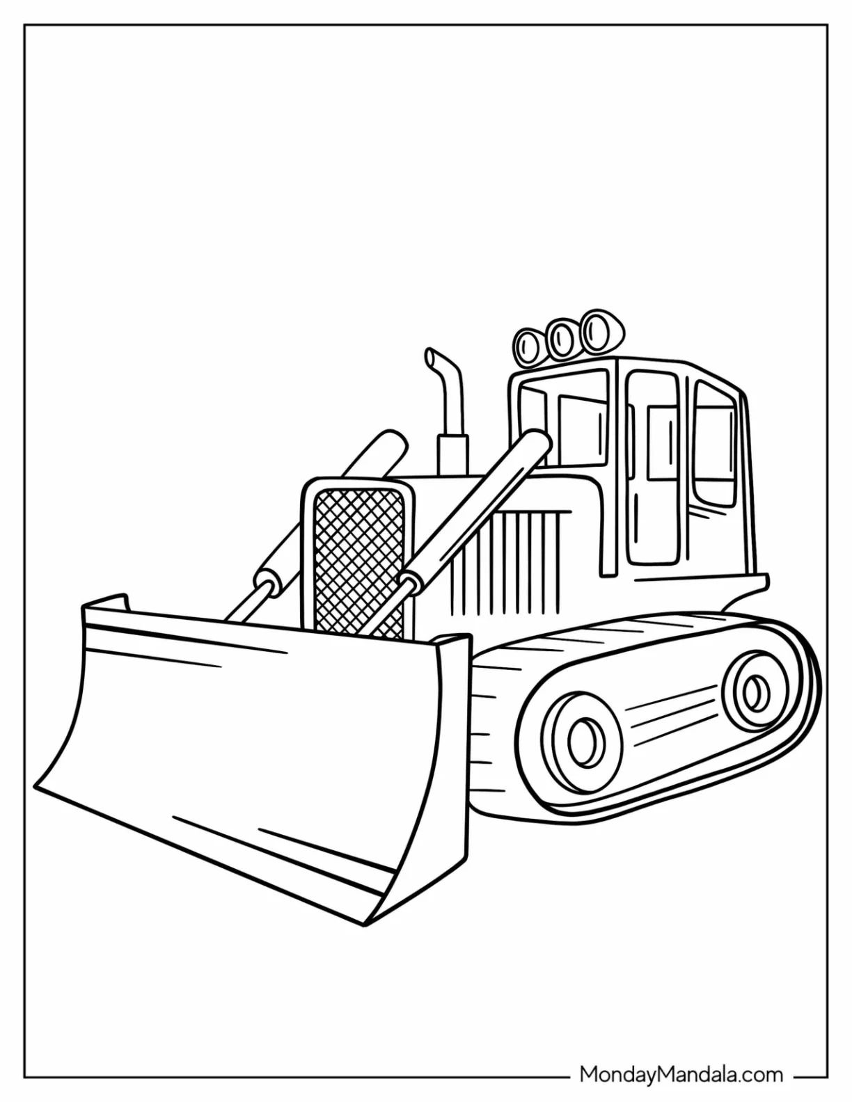 Çocuklar İçin Buldozer Boyama Sayfaları 