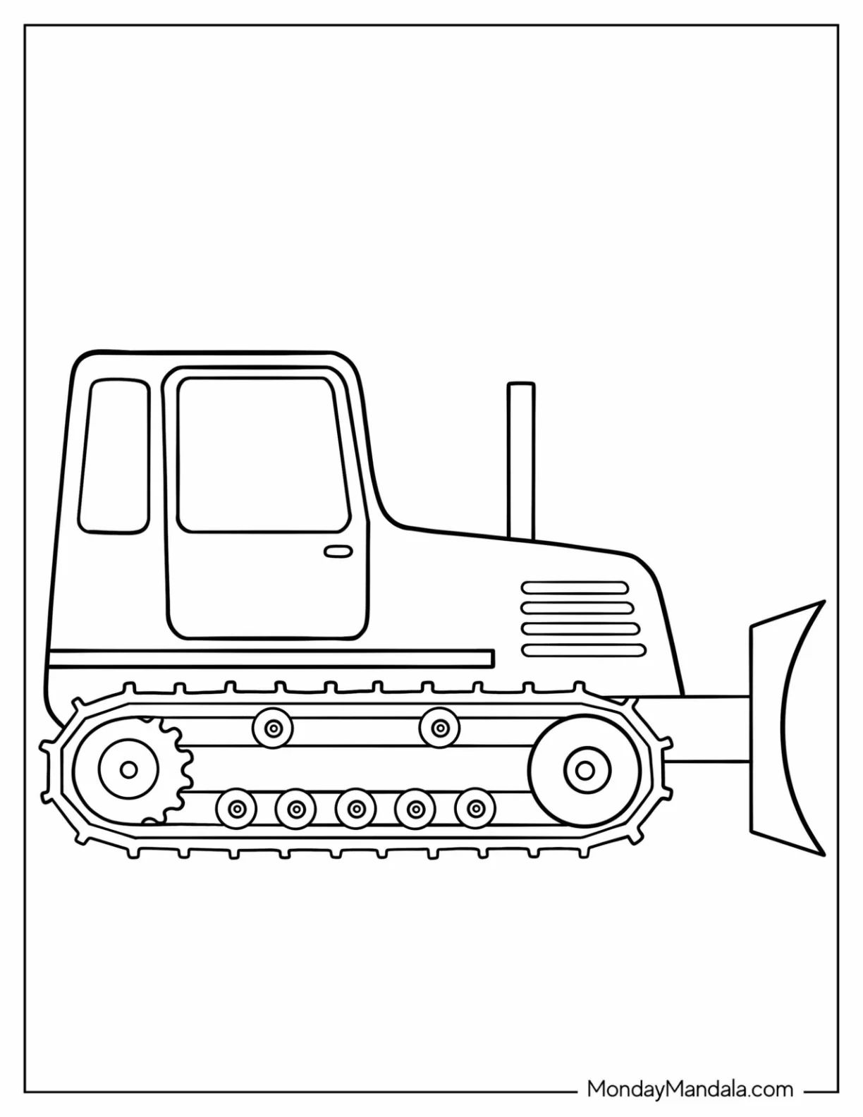 Çocuklar İçin Buldozer Boyama Sayfaları 