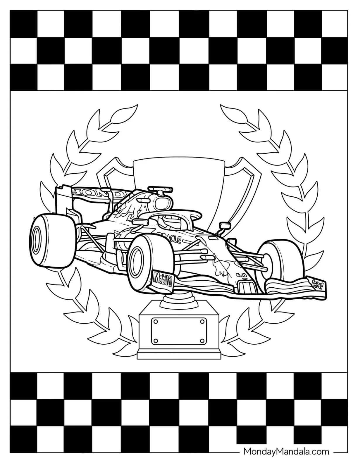 Çocuklar İçin F1 Boyama Sayfaları 