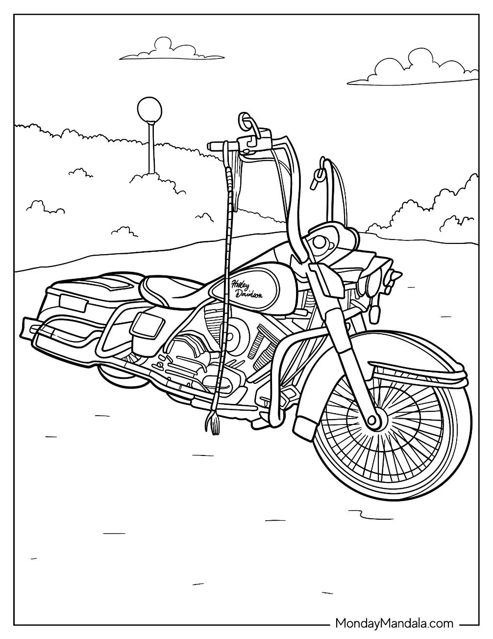 Çocuklar İçin Harley-Davidson Boyama Sayfaları 