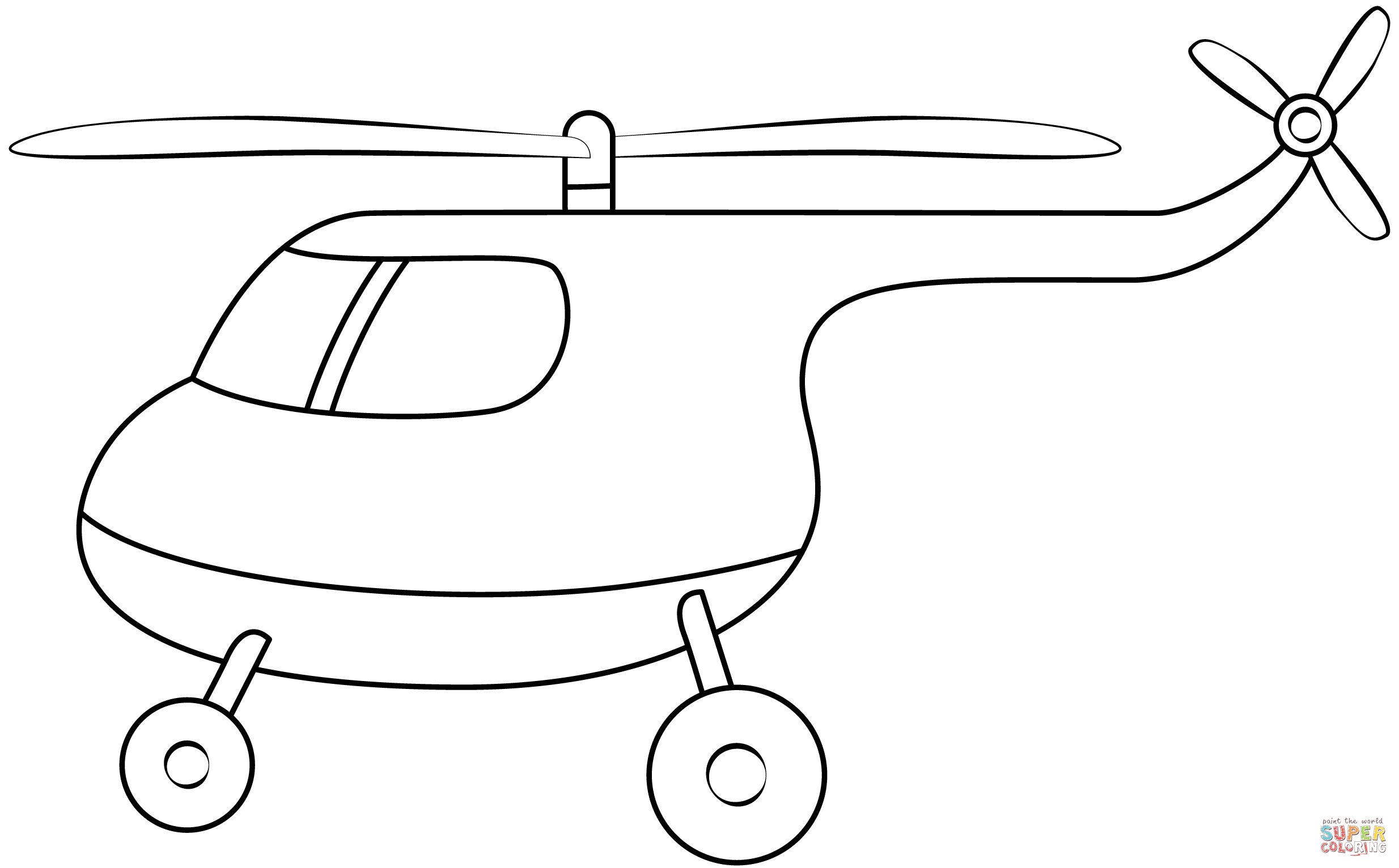 Çocuklar İçin Helikopter Boyama Sayfaları 