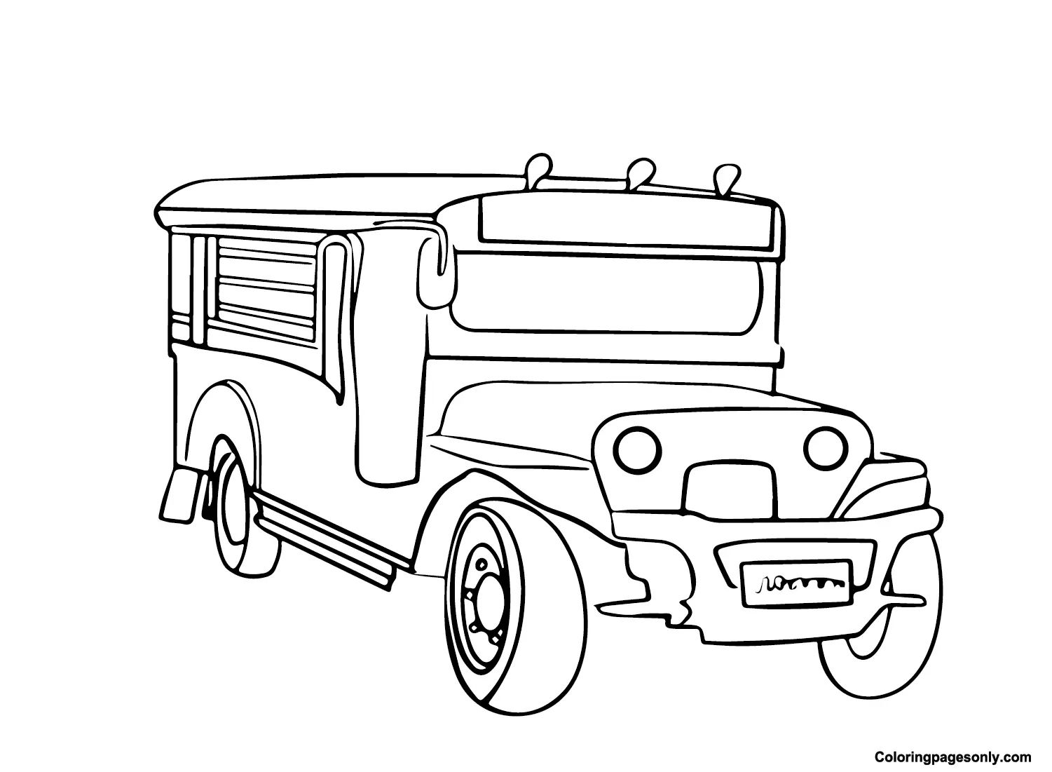 Çocuklar İçin Jeepney Boyama Sayfaları 