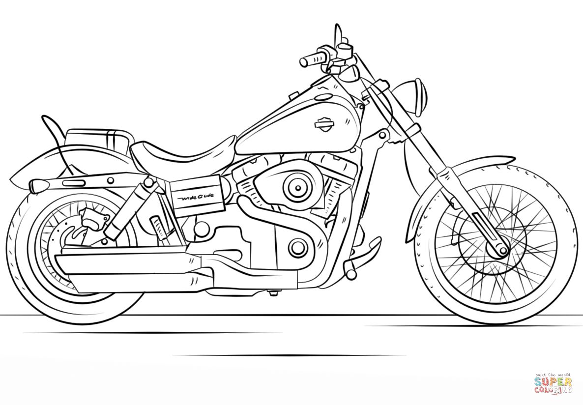 Çocuklar İçin Motosiklet Boyama Sayfaları 
