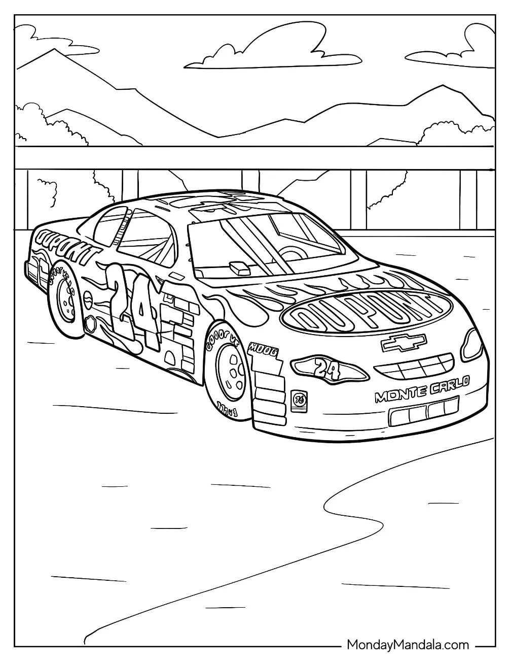 Çocuklar İçin Nascar Boyama Sayfaları 