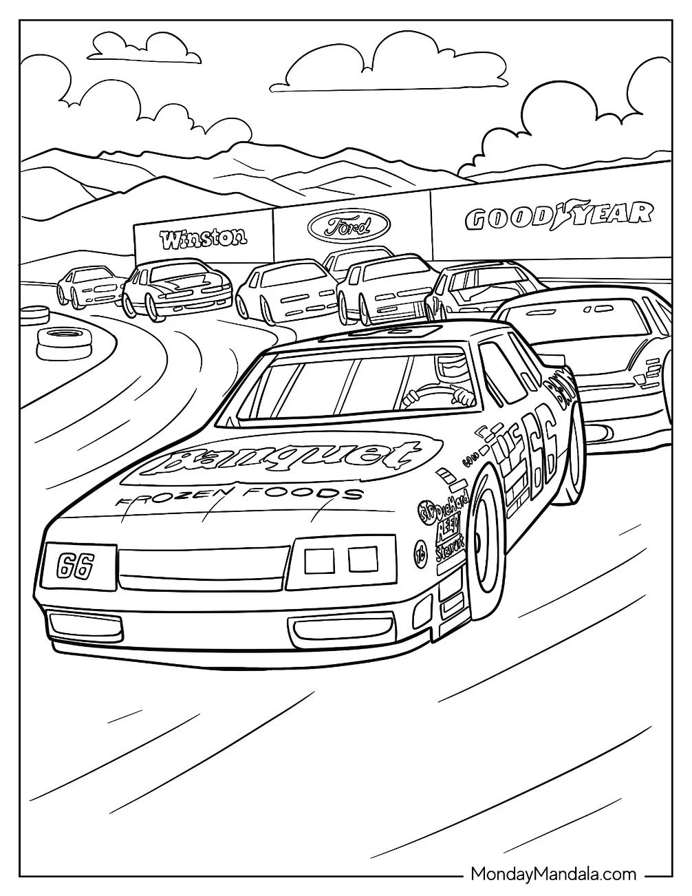 Çocuklar İçin Nascar Boyama Sayfaları 