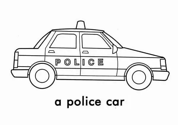 Çocuklar İçin Polis-arabası Boyama Sayfaları 