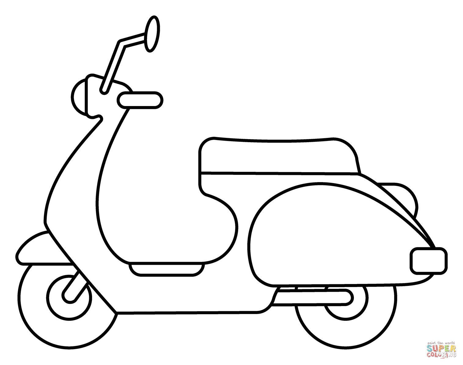 Çocuklar İçin Scooter Boyama Sayfaları 