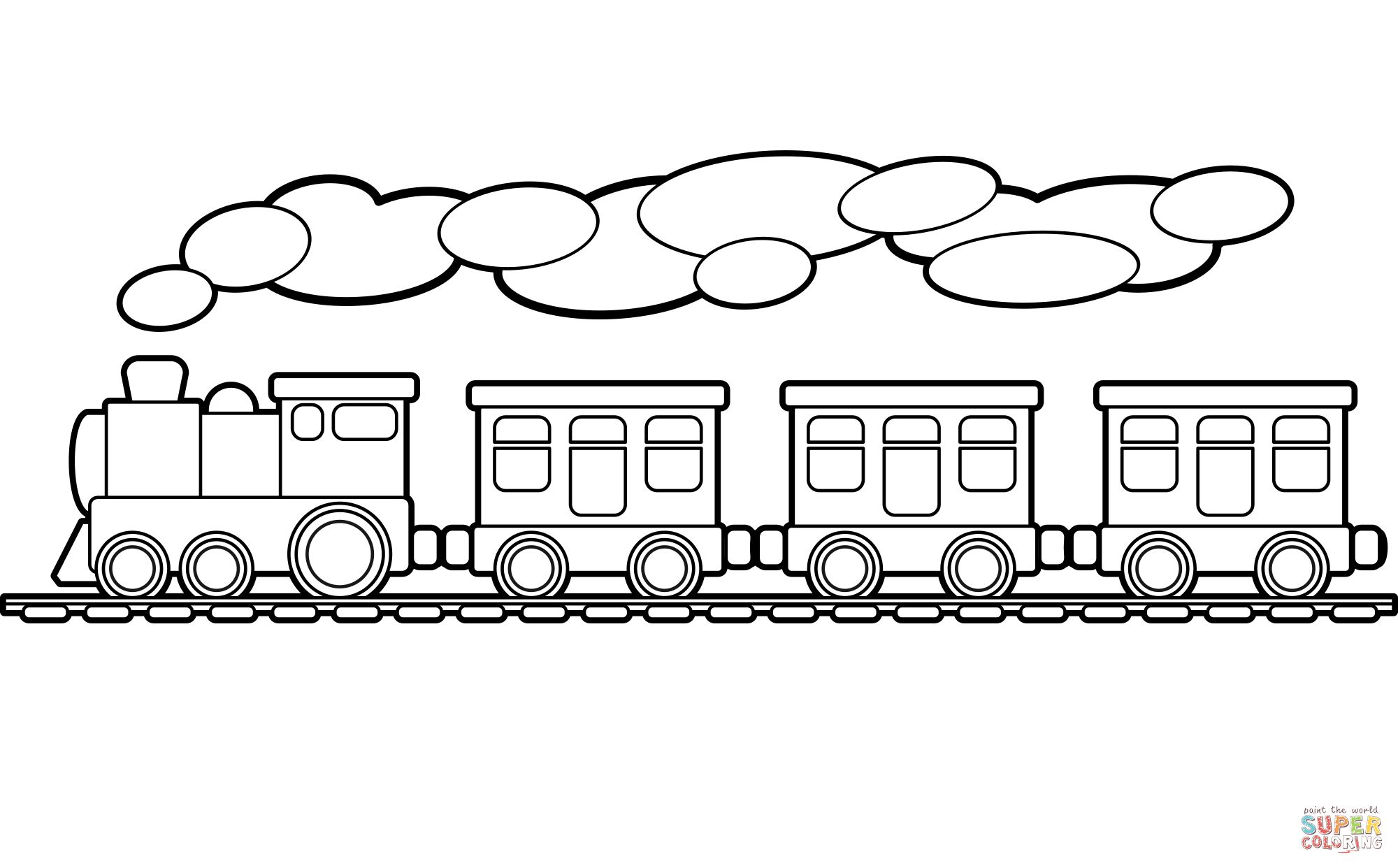 Çocuklar İçin Tren Boyama Sayfaları 