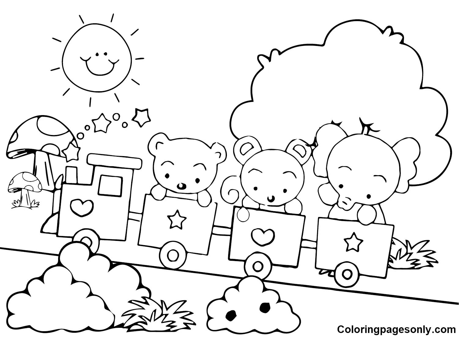 Çocuklar İçin Tren Boyama Sayfaları 