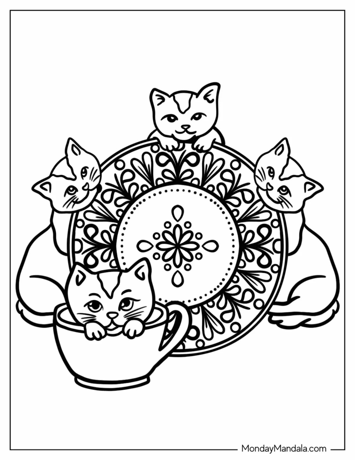 Çocuklar İçin  Yetişkinler için Animal-Mandala Boyama Sayfaları 