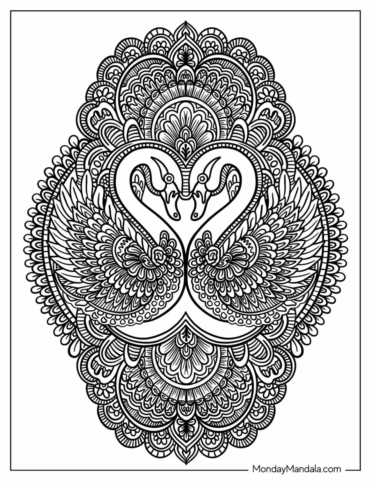 Çocuklar İçin  Yetişkinler için Animal-Mandala Boyama Sayfaları 
