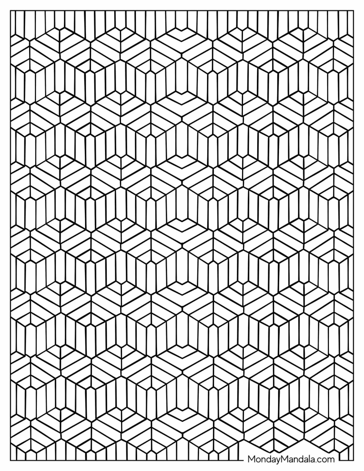 Çocuklar İçin  Yetişkinler için Geometrik Boyama Sayfaları 