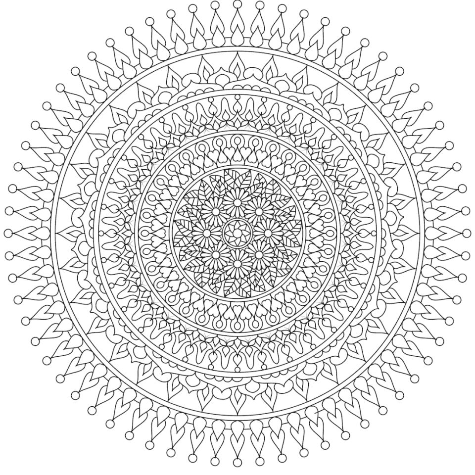 Çocuklar İçin  Yetişkinler için Mandala Boyama Sayfaları 