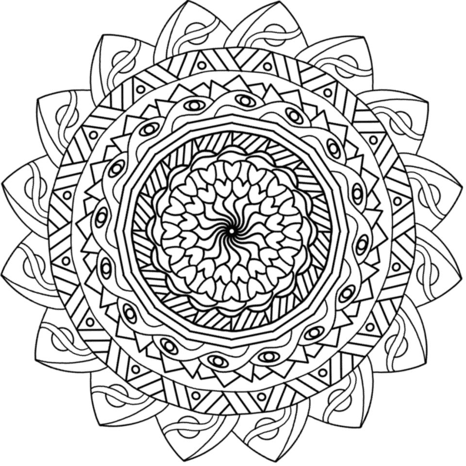 Çocuklar İçin  Yetişkinler için Mandala Boyama Sayfaları 